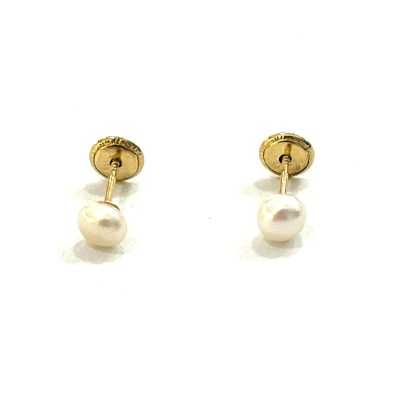 Pendientes oro 18k perla...