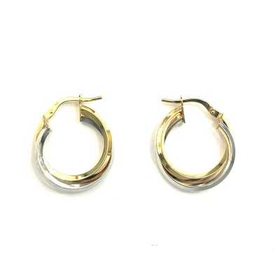 Argollas de oro 18k bicolor...