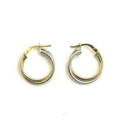 Argollas de oro 18k bicolor...