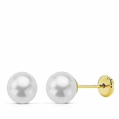 Pendientes oro 18k perla...