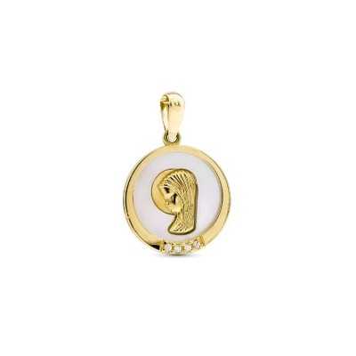 Medalla oro 18k Virgen Niña...