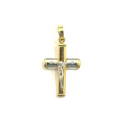 Cruz oro 18k bicolor con...