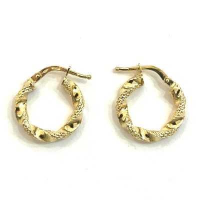 Argollas de Oro18k Rizadas.