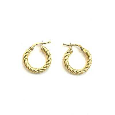 Argollas de oro18k rizadas