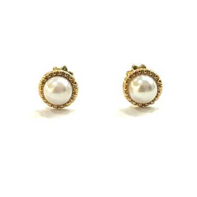 Pendientes oro18k con perla
