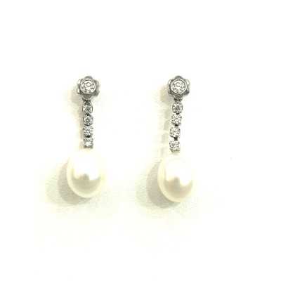 Pendientes Novia oro blanco...