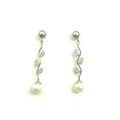 Pendientes Novia oro blanco...